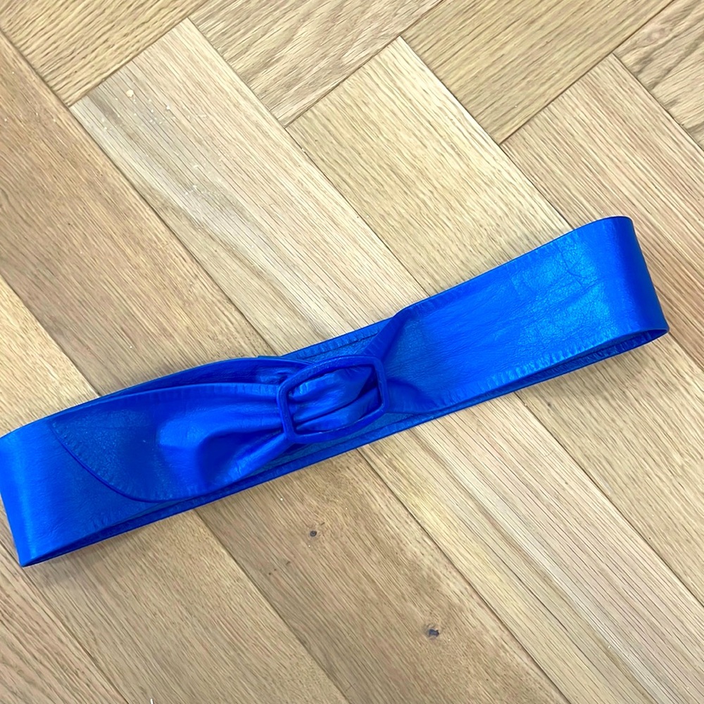 Circa 1980s blue leather/suede belt